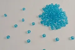 ビーズクラブ ガラスビーズ ボタンカット No.11 6mm ブルー 連売り ビーズパーツ ネックレス ブレスレット