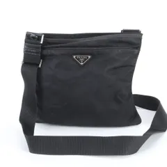 美品 プラダ テスート ナイロン トライアングルロゴ レザー ショルダーバッグ 斜め掛け メッセンジャー ビジネス メンズ EWE DV65-3【中古】