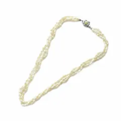 ノーブランド品 ネックレス アクセサリー バロックパール 真珠 3連 5mm 白 ホワイト ■GY18 /MQ