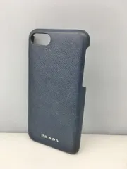 プラダ PRADA iPhoneケース ネイビー 箱付き iPhone8/SE対応 レザーケース ジャンク 2511LS083