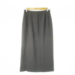 レリアン Leilian スカート タイト ロング ウール シャリ感 薄手 バックスリット 大きいサイズ 13 チャコール グレー /CK27