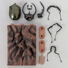 【中古】トレーディングフィギュア コーカサスオオカブト(改) 「いきもの大図鑑 かぶとむし10 樹皮台座(小)セット」 ガシャポンオンライン限定