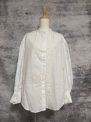 AMICA 長袖ブラウス フリルネック ボリュームスリーブ ホワイト - メルカリ