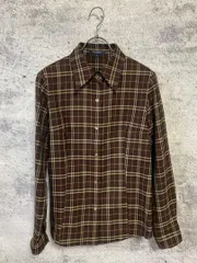バーバリーロンドン　ウールノバチェック長袖シャツ