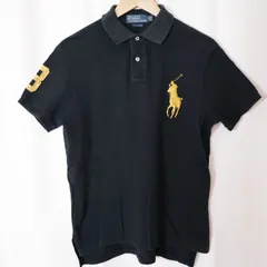(^w^)b 【国内正規品】ラルフローレン ビッグポニー ポロシャツ カスタムフィット 黒 金 M OM11928WT