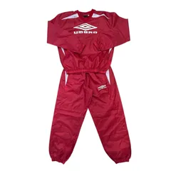 アンブロ UMBRO セットアップ ナイロンジャージ 上下セット 赤 ビッグロゴ