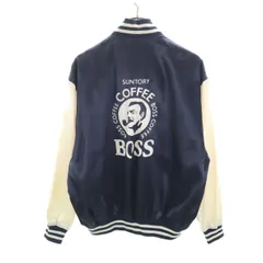 SUNTORY サントリー バックプリント BOSS COFFEE スタジャン ネイビー メンズ 古着のサムネイル