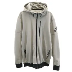 adidas アディダス 長袖 ジップパーカー XO グレー メンズ 古着