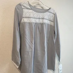 在庫1点限り【新品✨タグ付🏷️】MINT BREEZE ミントブリーズ Lサイズ レース付トップス　ライトグレーのサムネイル