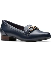 クラークス レディース シューズ パンプス ローファー Clarks Womens Juliet Echo SlipOn Loafers Navy Leather ネイビー