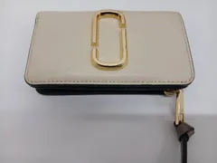 MARC JACOBS マークジェイコブス　二つ折り財布 スナップショット 札入れ コインケース ベージュ×ブラック ゴールド金具　[A]