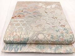 高級 洒落帯 袋帯 ♢ 正絹 花柄 辻ヶ花 蝶 R366 - メルカリ