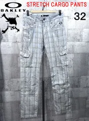 オークリー グレンチェック ストレッチ カーゴパンツ 32 OAKLEY ゴルフ