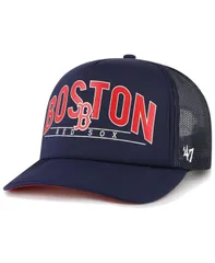 47 ブランド メンズ アクセサリー 帽子 47 Brand Mens Navy Boston Red Sox Backhaul Foam Trucker Snapback Hat Navy ネイビー