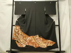 平和屋着物■豪華黒留袖　駒刺繍　籬草花文　金彩　正絹　逸品　CABF5741oy