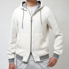 【40%OFF】48サイズ HERNO（ヘルノ） Globeグローブ サステナブルコットンリネンヘリンボーンジャガードジップフーディーブルゾン GI000338U-13165 14031004132 ホワイト 48サイズ 新品のサムネイル