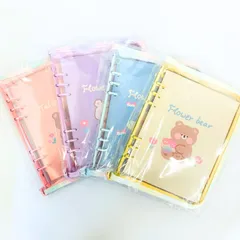 A5 6穴 クリアバインダー トレカ用リフィル20枚つき♡グラデーション♡韓国　かわいい ファスナー付き　家計簿、バインダー貯金にも