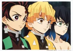 【中古】キャラカード 竈門炭治郎＆我妻善逸＆嘴平伊之助 「鬼滅の刃×ufotable cafe ランダムブロマイドくじ(第26話)」