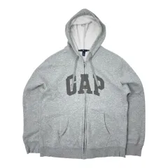 GAP ギャップ 起毛 フードジップアップ グレー L