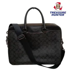 中古 COACH ブリーフケース シグネチャー ベケット デイ バッグ F79974 ショルダー ブラック×オックスブラッド キャンバス×レザー 【102061965002】