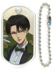 【中古】キーホルダー リヴァイ・アッカーマン(フェイス) ドッグタグ風アクリルキーホルダー 「Eureka!オンラインくじ TVアニメ 進撃の巨人 マジシャン衣装 描き下ろしアクリルくじ」 C-8賞