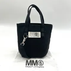 美品◎MM6 Maison Margiela エムエム6 メゾンマルジェラ 2way ミニトートバッグ ショルダーバッグ キャンバス ブラック 黒 レディース