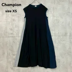 Champion チャンピオン ノースリーブ ワンピース クルーネック Aライン フレア ロング丈 膝丈 切替 マルチカラー ブラック ネイビー グリーン グレー 100% コットン CWSV324 ヘインズブランズジャパン sizeXS ★ ■◆