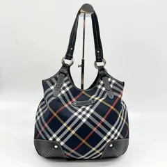 BURBERRY BLUE LABEL バーバリーブルーレーベル ブルレチェック ショルダーバッグ トートバッグ キャンバス×レザー ブラック
