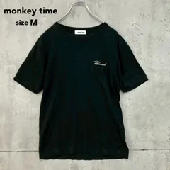 monkey time モンキータイム 麻100% 胸ポケット 刺繍 半袖 Tシャツ カットソー ブラック 1282-299-0308 MADE IN JAPAN 日本製 ユナイテッドアローズ UNITED ARROWS サイズM 黒 ★ ■◆のサムネイル