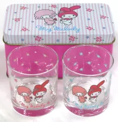 【中古】グラス マイメロディ＆マイスウィートピアノ 缶入りWグラス(レッド/ブルー) 「マイメロディ」