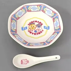 【中古】皿・ボウル んぽちゃむ＆きみまろ(A/ピンク) YUMCHAMU レンゲ付き中華皿 「んぽちゃむ」