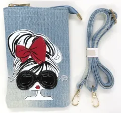 【中古】バッグ ブルー fiore/(W)デニムリボンサングラス縦型ポシェット