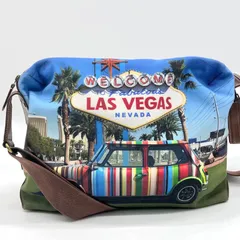 絶盤◎Paul Smith ポールスミス ラスベガス ミニクーパー メンズ ショルダーバッグ メッセンジャーバッグ キャンバス 車 斜め掛け可