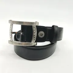 BVLGARI ブルガリ レザー アショーマ ベルト 46/115 BVLGARI ブルガリ アショーマ レザーベルト ブラック イタリア 46/115