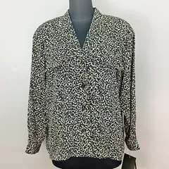 【タグ付保管品】HARDY AMIES LONDON ハーディエイミス ヒョウ柄 総柄 迷彩色 グリーン 系 9AR フリー 日本製【0401h】のサムネイル