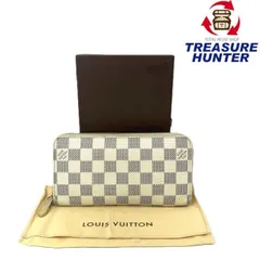 LOUIS VUITTON (ルイ・ヴィトン) ダミエ・アズール ジッピーウォレット N60019 ホワイト長財布 【102061268001】