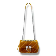 PINKO ピンコ Mini Love Bag Puff ショルダーバッグ ベルベット チェーン 鳥 バード 茶色 ブラウン レディース 通年 ゴーゴー古着久喜倉庫店 24 No.1645のサムネイル
