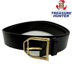 GUCCI レザー ベルト 036・0394・1551 ブラック×ゴールド グッチ 【102061248007】