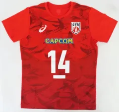 【中古】Tシャツ 石川祐希#14 2025男子日本代表応援Tシャツ レッド Mサイズ 全日本男子バレーボール(龍神NIPPON) 公式グッズ JVA STORE限定
