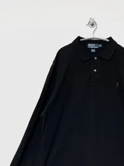 【Polo RALPH LAUREN】90-00s L/S 鹿の子ポロシャツ XXL ポロラルフローレン 長袖 ビックサイズ 古着