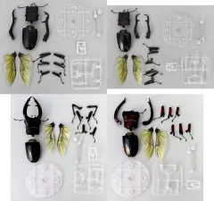 【中古】トレーディングフィギュア 全4種セット 「いきもの大図鑑アドバンス ギラファノコギリクワガタとマンディブラリスフタマタクワガタ ディスプレイスタンドセット」 ガシャポンオンライン限定