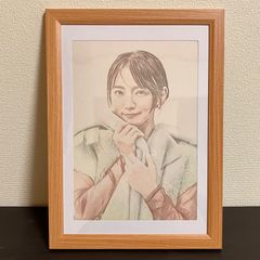 女性の肖像画 パステル画 額装品 - メルカリ