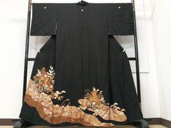 平和屋着物□本場大島紬 7マルキ 地紙花文 正絹 逸品 BAAW9247hj