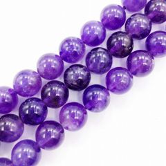 ビーズクラブ アメジスト 紫水晶 ラウンド 10mm 天然石 連売り パワーストーン ブレスレット