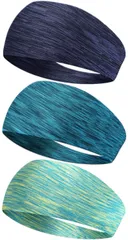 抗菌防臭 洗顔用 吸汗速乾 軽量 髪留めらかい 薄型 通気性 ランニング・ダンス・ヨガ・ジョギング・自転車 伸縮性 メンズ 男女兼用 スポーツターバン ヘアバンド 3本セット 汗止め ヘッドバンド