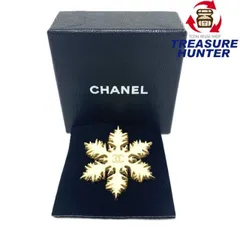 CHANEL(シャネル) ブローチ ココマーク スノーフレーク 雪の結晶 メタル×エナメル ベージュ×ゴールド レディース 【102060818003】