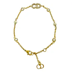 ディオール Clair D Lune ブレスレット CD ロゴ アクセサリー ジュエリー ラインストーン フェイクパール メタル ゴールド Christian Dior 上品 洗練 高級感 エレガント 華やか スタイリッシュ カジュアル トレンド 万能