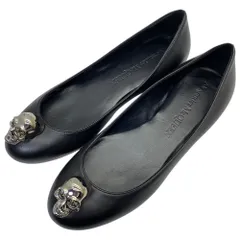 未使用 アレキサンダーマックイーン スカル フラットパンプス バレエシューズ ブラック レザー Alexander McQueen[サイズ35(約22cm)] 上品 洗練 快適 軽量 定番 高級感 スタイリッシュ カジュアルのサムネイル