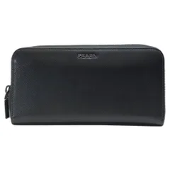 プラダ 財布 長財布 ロングウォレット ラウンドファスナー ロゴ レザー ブラック 2ML317 PRADA 上品 洗練 高級感 収納力 定番 スタイリッシュ カジュアル トレンド 万能
