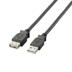 【人気商品】A-Aメスタイプ USB2.0 0.5m USB延長ケーブル ブラック エレコム U2C-E05BK